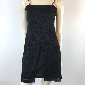 Next Up Vintage Black Spaghettie Strap Slip Dress